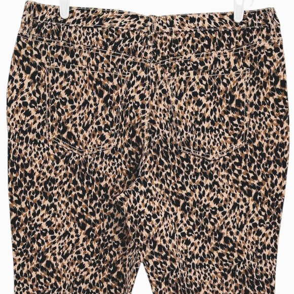 Terra & Sky Women's Core Straight Stretch Brown Leopard Denim Jeans Plus 18W NWT - Picture 4 of 10